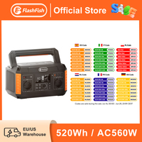 FF FlashFish Power Station 560W Portable Solar Generator 230V Pure Sine Wave AC Outlets 520Wh Lithium Batteries for Solar Panel