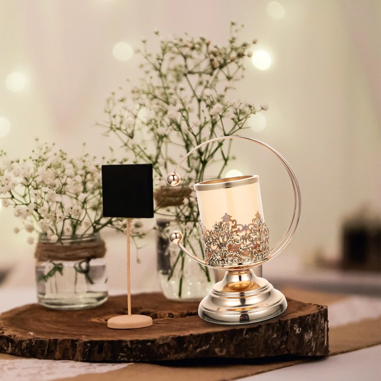 

Moon Iron Candlestick Creative Desktop Holder Chic Wedding Party Table Decor Decorative Iron Candlestick