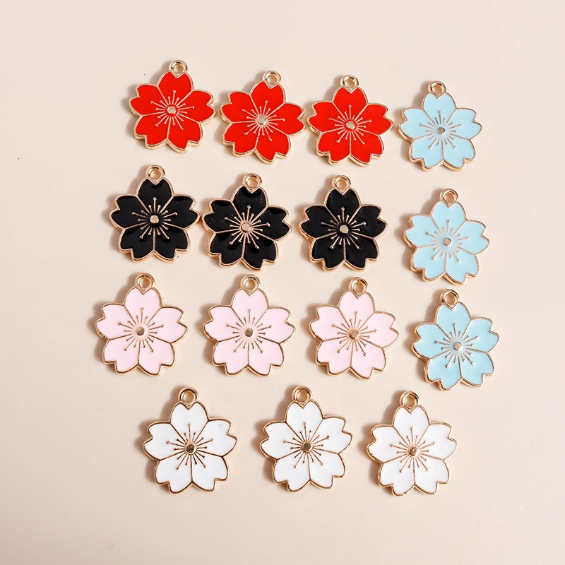 20 Stück niedliche, bunte Emaille-Blumenanhänger zum Basteln von Halsketten, Ohrringen, Armbändern, DIY-Bastelarbeiten und Schmuckzubehör ﻿ – Detail 12