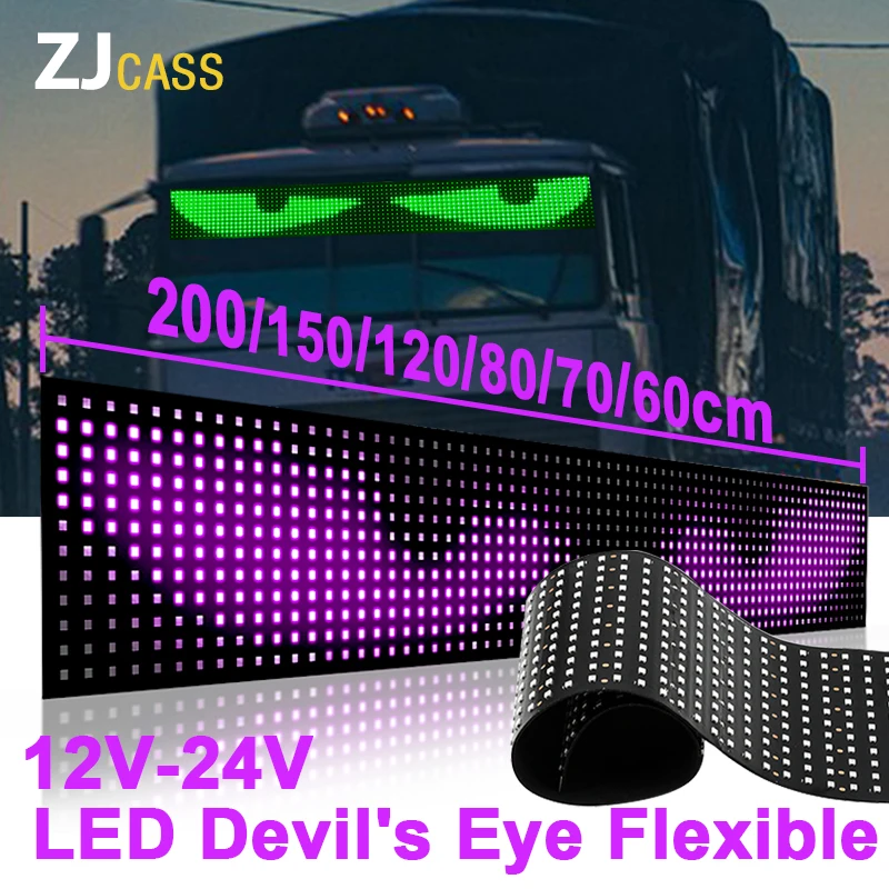 

12V-24V Led Eyes Truck Devil Eye LED Pixel Panel Light for Trucks Cars DIY Remote Control Scrolling Animation Soft Foldable