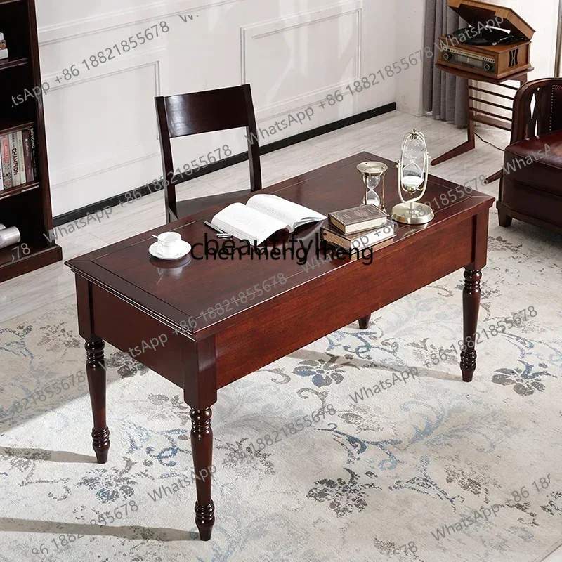 Solid wood American style, study furniture set combination desk simple modern computer desk household