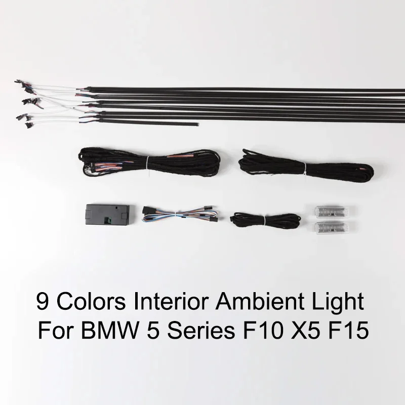 RGB 9 Colors Interior Neon Ambient Light LED Strip Original Style Decorative Lighting For BMW X5 F15 X6 F16 2010-2017