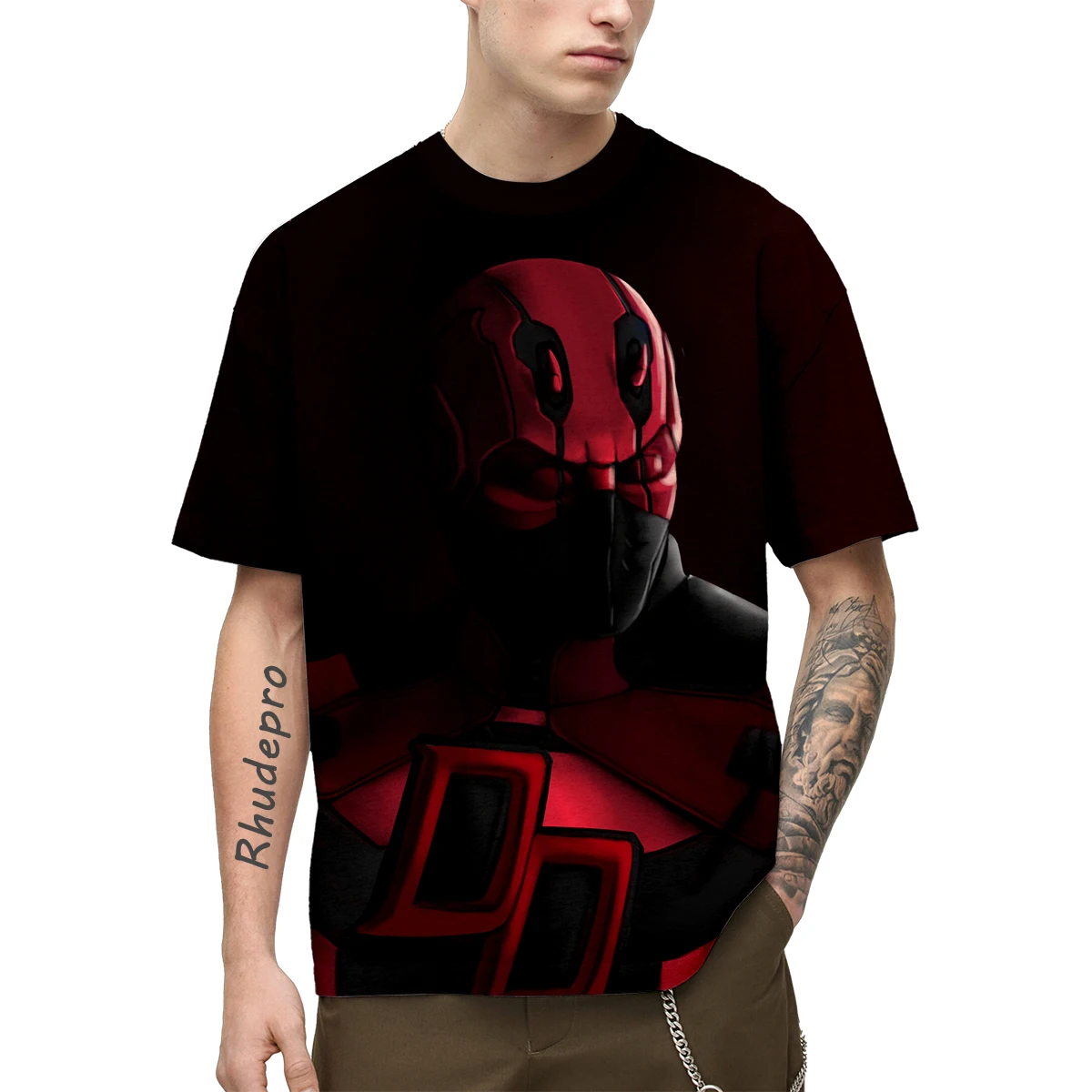 Miniso Superhero Spider-man Deadpool Print T-Shirt Boys Top Tee Casual Sports T-Shirts Kids Clothing Summer Short Sleeve