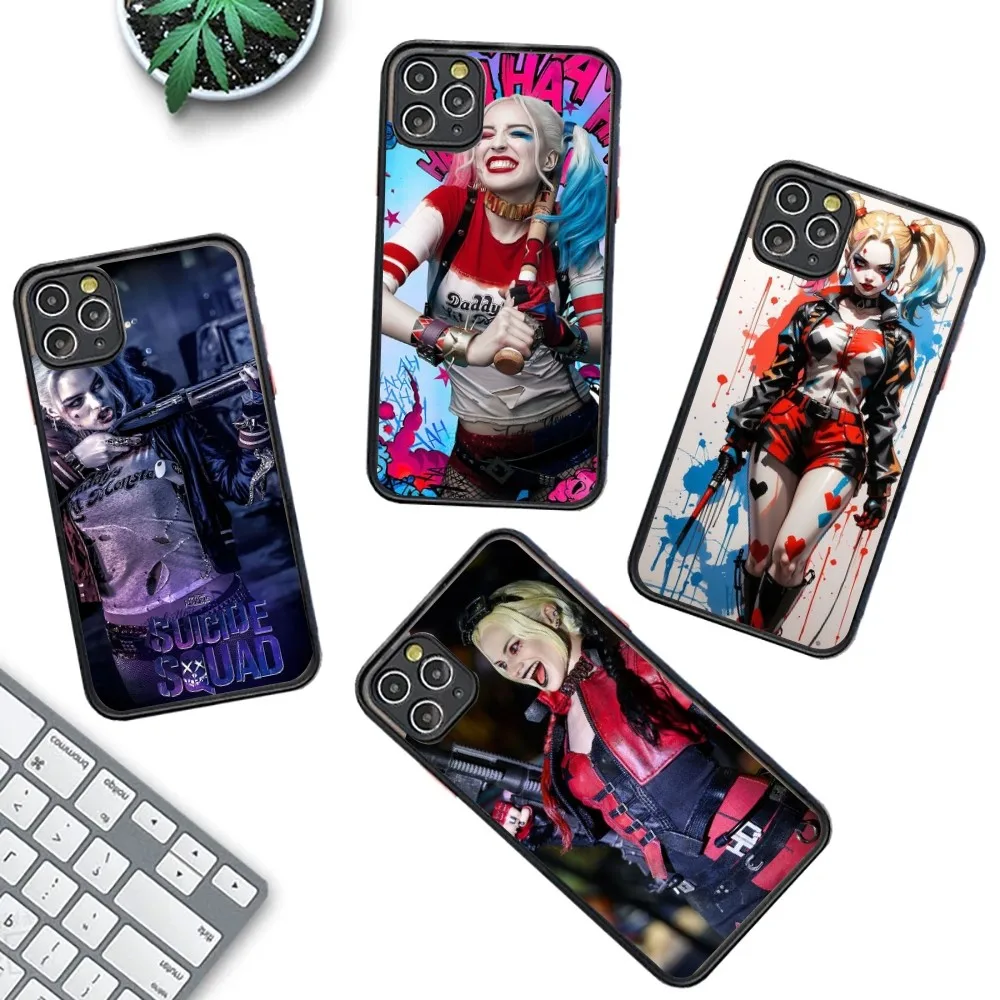 Little Ugly Girl H-Harley Q-Quinn Phone Case For IPhone 14 11 12 13 Mini Pro Max 8 7 Plus X XR XS MAX Translucent Matte Cover