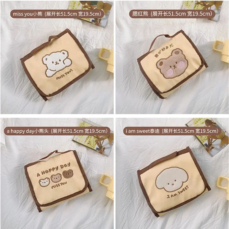 Cute Bear Make Up Bag Women Makeup bags Hanging Toiletries Organizer Travel Jewelry Fold Cosmetic Brushes Wash Kits Case Pouch