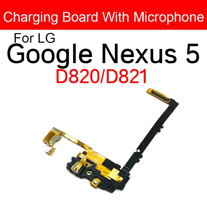 USB Micro Dock Charger Charging Port Connector Microphone Board Flex Cable For LG Google Nexus 5 D820 D821 Replacement Parts