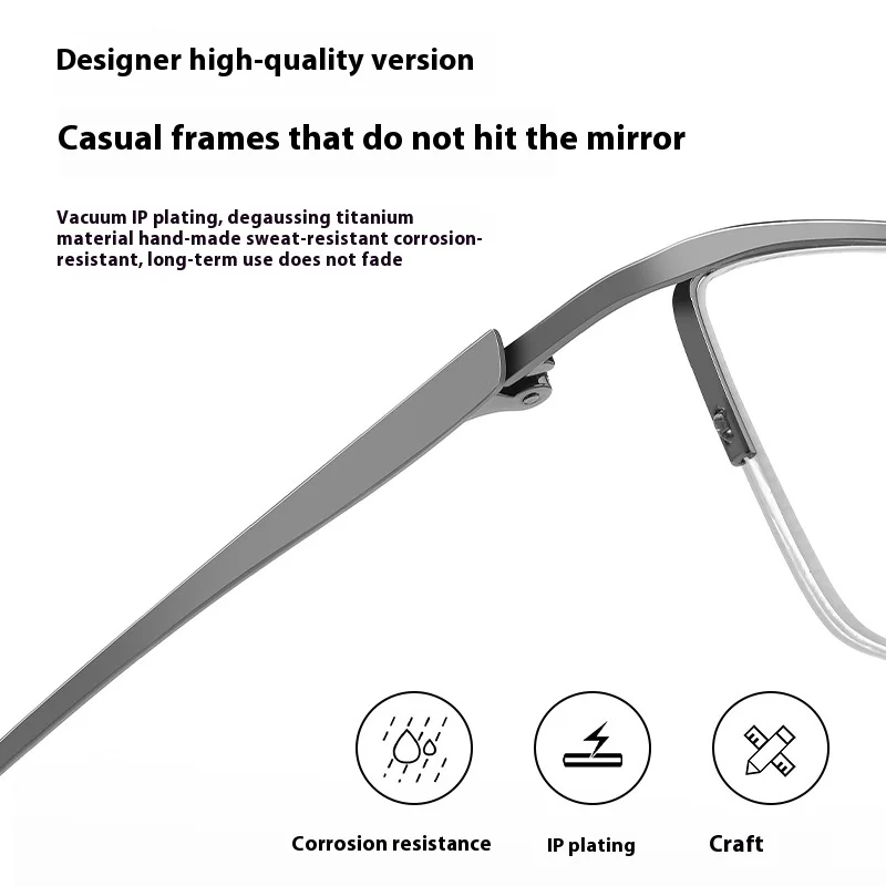 إطار نظارات أنيق بسيط بنصف إطار مربع لقصر النظر والقراءة إطار نظارات طبية خفيف للغاية