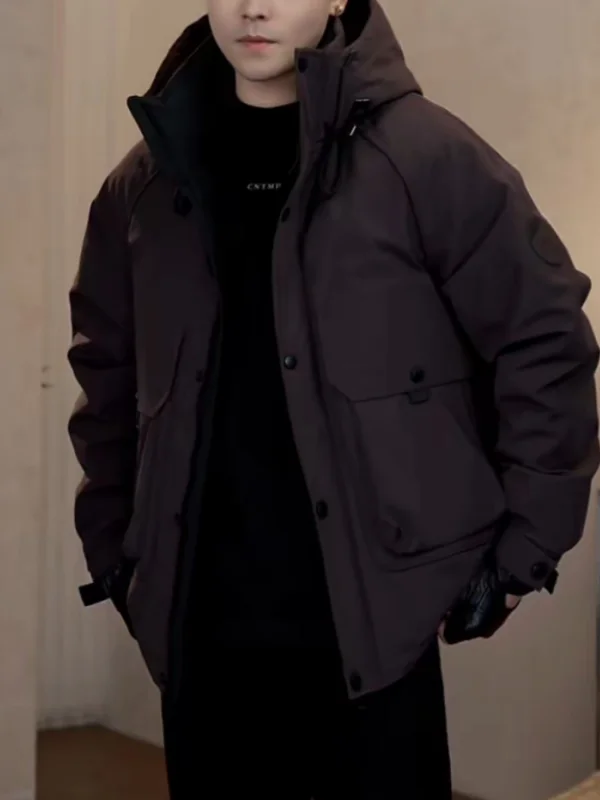 

Men's ort Thiened Winter down Jaet Outdoor Workwear Coat Large Size Commuter Polyester Fabric Warmth Chinese Sle