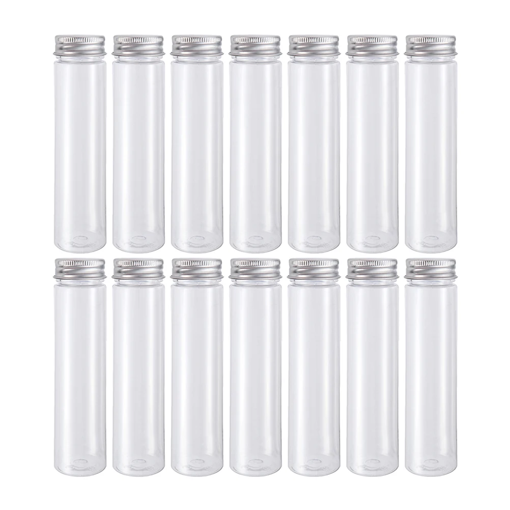 

30Pcs Clear Tube Bottles Plastic Test Tubes with Caps Storage for Liquids Beads Bath Salt Candies Convenient