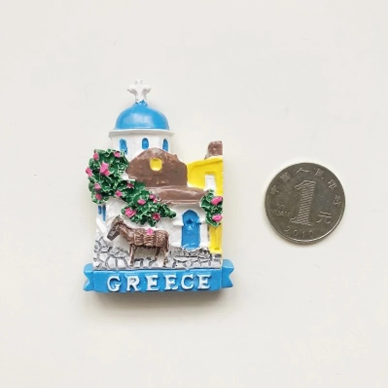 Travel Souvenirs 3D Resin Fridge Stickers Athens Greece Santorini Kos Island Election Temple Refrigerator Magnet