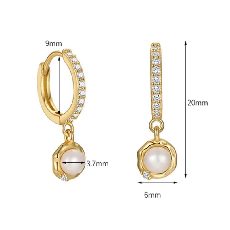 KAMIRA 925 Sterling Silver Wedding Jewelry Luxury Pearl Zircons Pendant Earrings for Women Elegant Charm Delicate Accessories 2