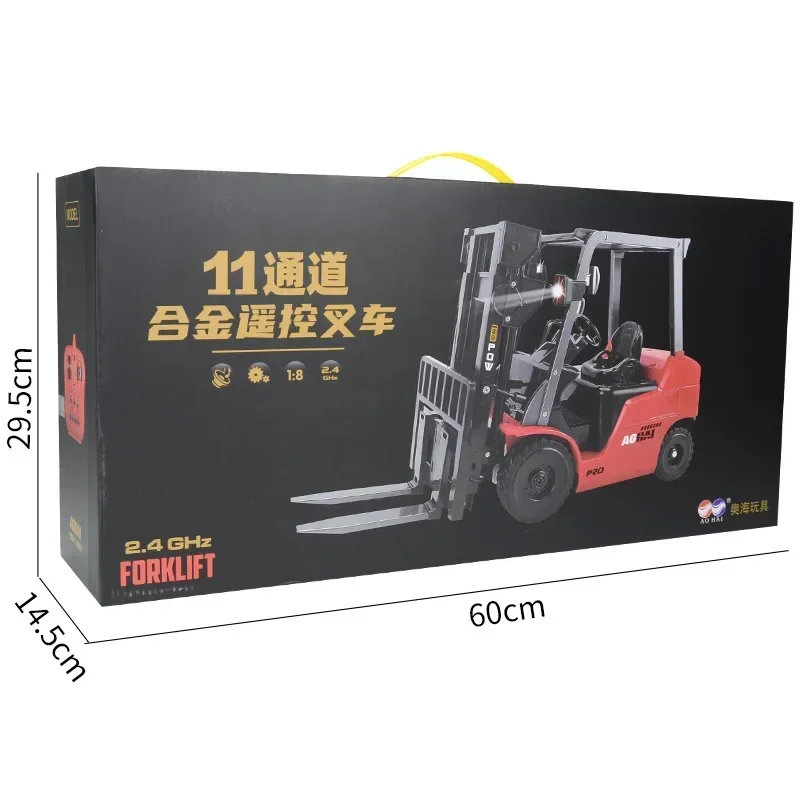 1/8 Forklift Truck 2.4g Rc Remote Control Forklift Toy Auto Demonstration Led Light Car Cool Model Kids Christmas Toys Gifts