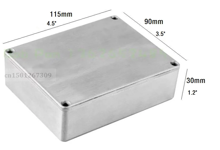 Size 115 x 90 x 30mm Plain Silver Die Cast Metal Aluminum Box