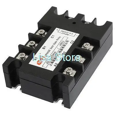 Panel Mount Rectangle Three Phase SSR Solid State Relay 3.5-32VDC/480VAC 40A