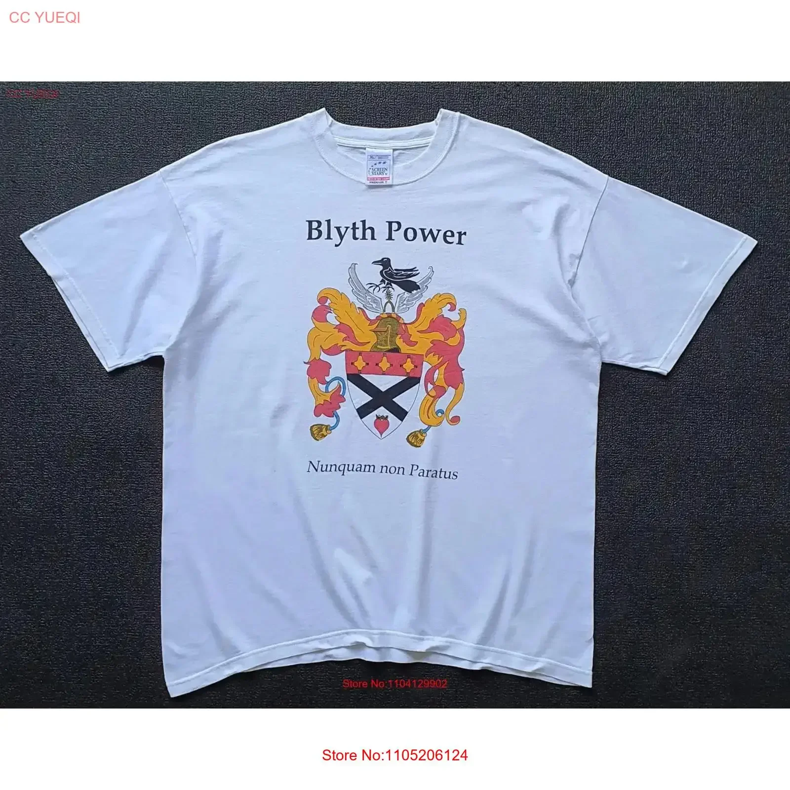 Vintage 90s BLYTH POWER Nunquam non Paratus T shirt size XL 1990s British Classic Folk Rock Post Punk Zound The Mob promo tee