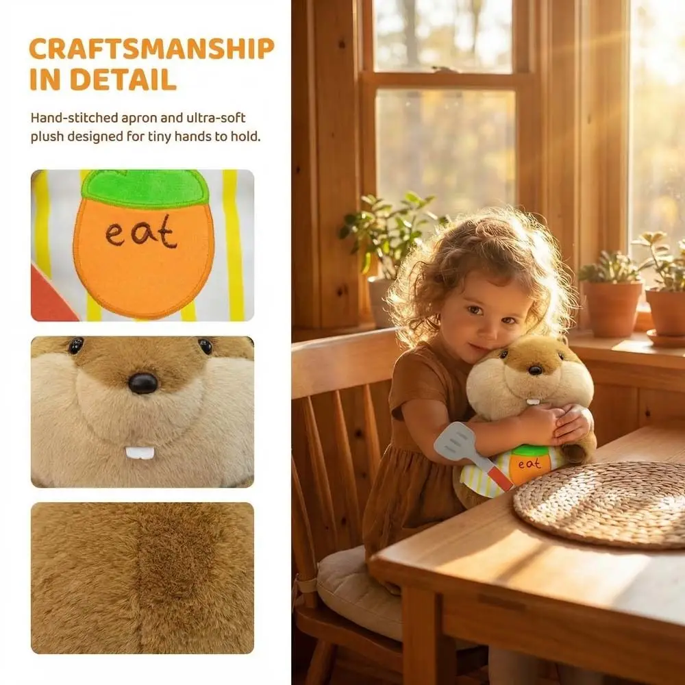 

Новогодний подарок: мягкие игрушки, капибара-повар, подушка для спины, декоративная подушка для дивана, бурундук, 30 см, спящая мышь с большими зубами, подарок для детей