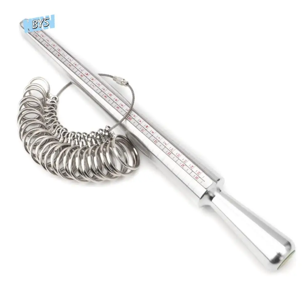 

Accurate Measurement US UK Ring Sizer Aluminum Smooth Edges Ring Measurement Tool Ring Stick Professional Finger Ring Gauge Kit