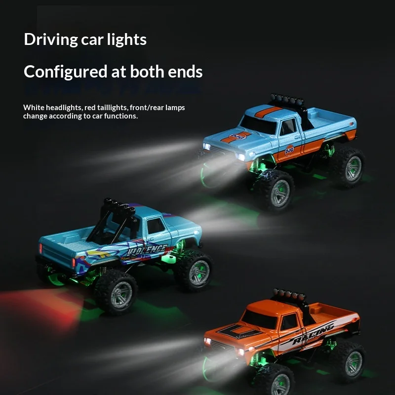 Nowy Produkt 1: Mini Samochód Terenowy na Zdalne Sterowanie 64, Amortyzator, Samochód na Zdalne Sterowanie 2.4g, Model ze Stopu z Efektem Świetlnym, Zabawka dla Chłopca