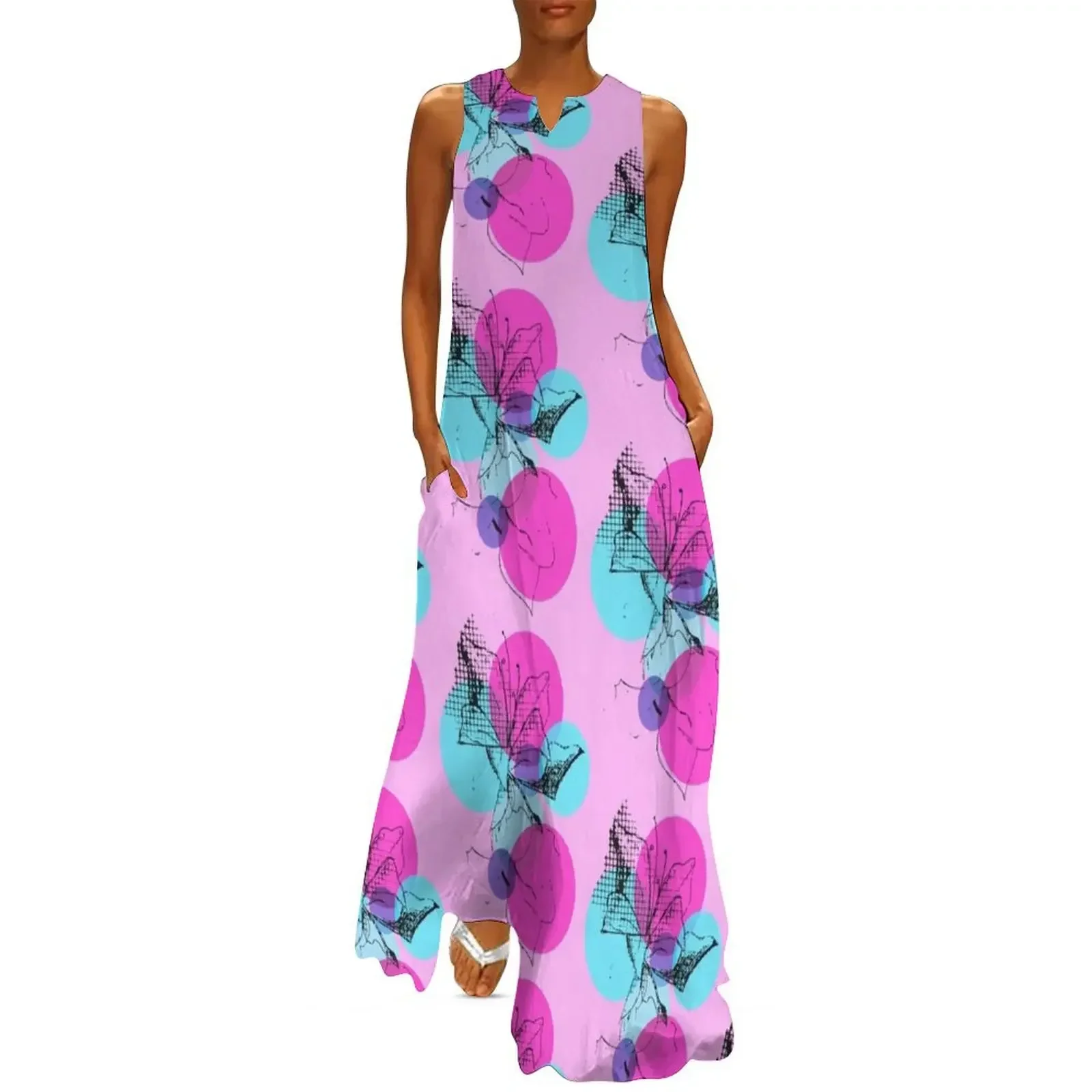 

ORCHID PROJECT - warhol style Long Dress bandage dress women's luxury party dress prom clothes long dresses for women