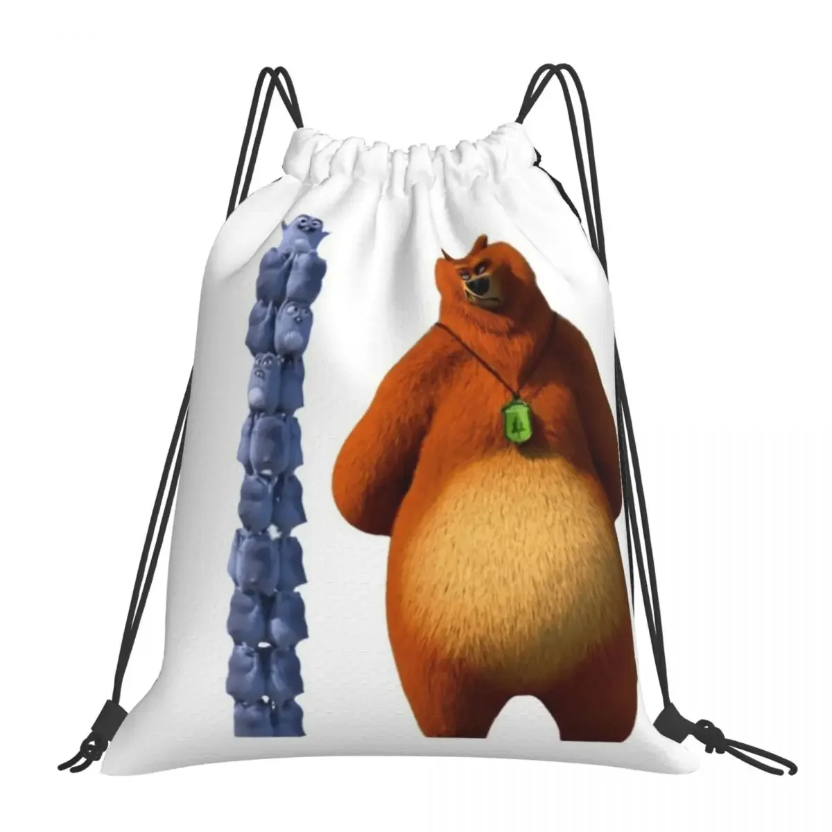 

Grizzy And The Lemmings Funny Happy Cute Cartoon Backpacks Portable Drawstring Bags Sundries Bag Book Bags For Travel School