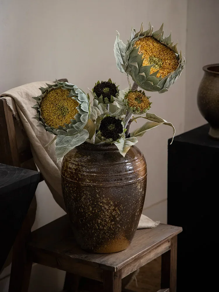 

# Zen Retro Ceramic Vase, Living Room, Flower Arrangement, Homestay Model Room Decoration