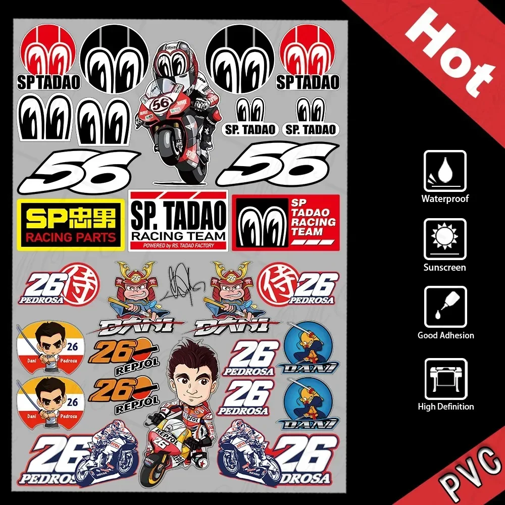 

Z/TF.Reflective Motorcycle Tank Helmet Sticker Motor Sport Racing PVC Decal Samurai Dani Pedrosa No.26 Rider No. 56 Nakano Stick