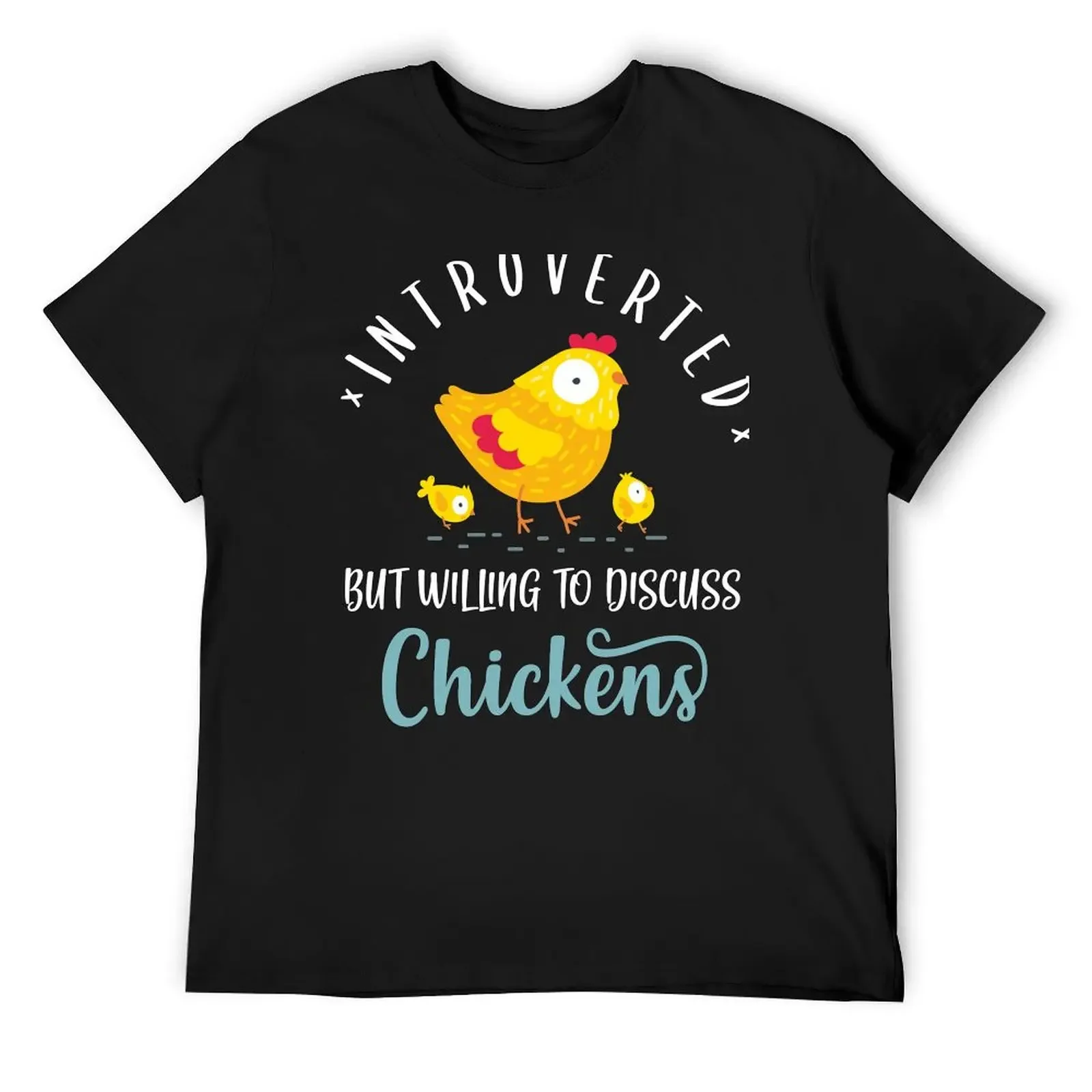 Introverted But Willing To Discuss Chickens T-Shirt blue archive vintage graphic tee shirt mens graphic t-shirts funny