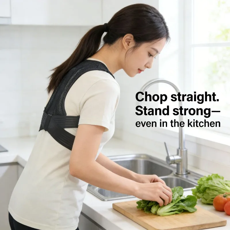 Adjustable Back Posture Corrector Shoulder Support Belt Breathable Upper Back Straightener for Men Women Daily Use