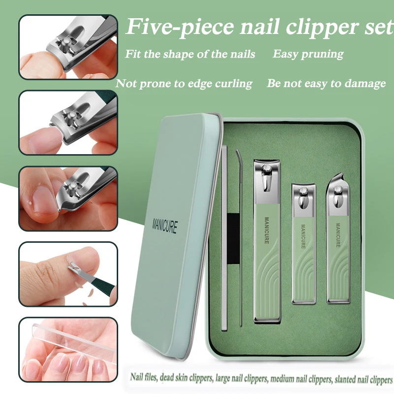 Set tagliaunghie in acciaio inossidabile, tagliaunghie per rimuovere la pelle morta e unghie spesse, tagliaunghie, set di strumenti per nail art