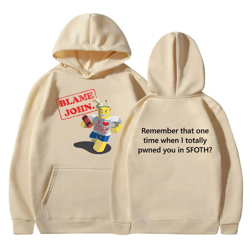 مضحك اللوم جون ميمي هوديي Shedletsky Forsaken موضة كم طويل البلوز الرجال النساء عادية الخريف الشتاء المتضخم مقنعين #3