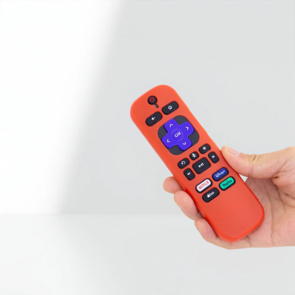Luminous Silicone Cover For Roku Remote Control Case Shockproof Protective Skin Anti Lost Sleeve With Lanyard Rainbow Pattern