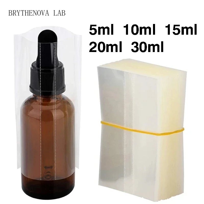 400 Pieces of Glass Bottles PVC Sealing Film Heat Shrinkable Film 5 Ml 10 Ml 15 Ml 20 30 Heat Shrinkable at Ends Both