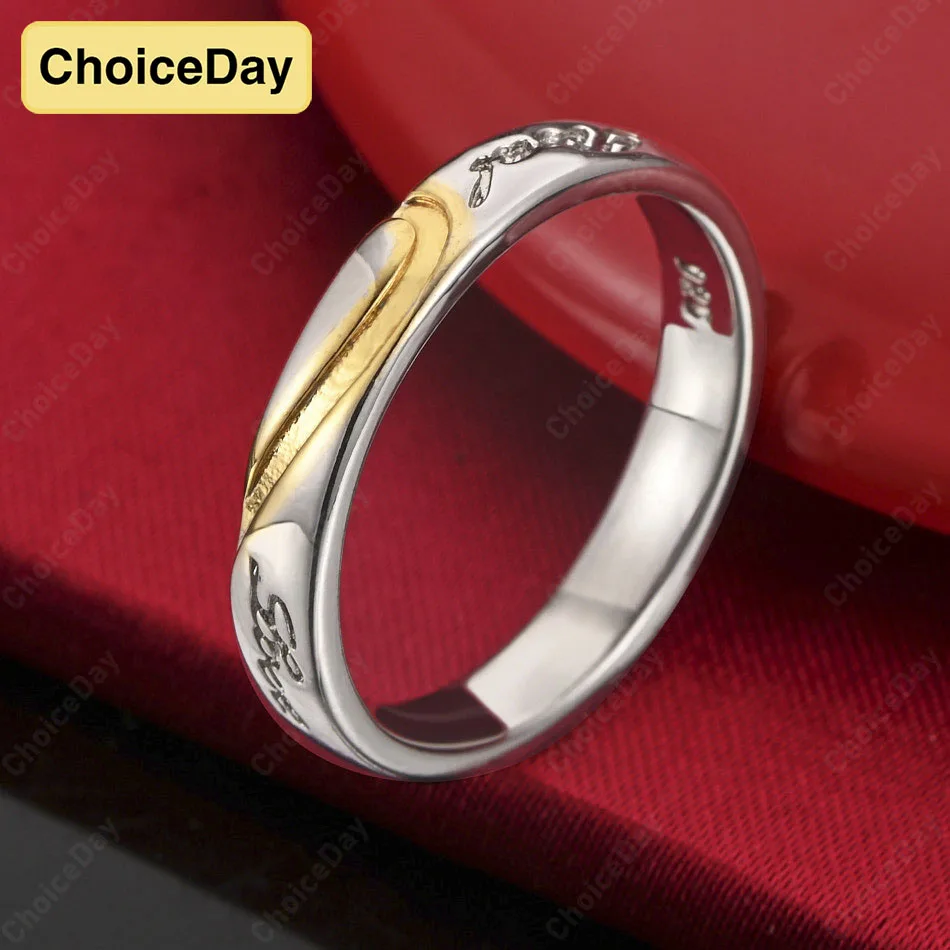 

ChoiceDay Elegant 925 Sterling Silver 7-10 Exquisite Letter Pattern Ring Women's Temperament Accessories Party Jewelry