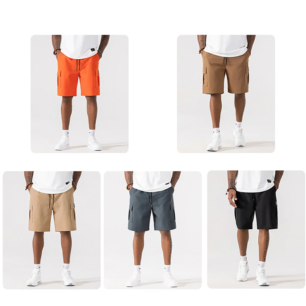 Мужские шорты-комбинезоны, рабочие брюки с несколькими карманами, летние быстросохнущие мужские шорты из ледяного шелка, незаменимые для повседневного спорта на открытом воздухе