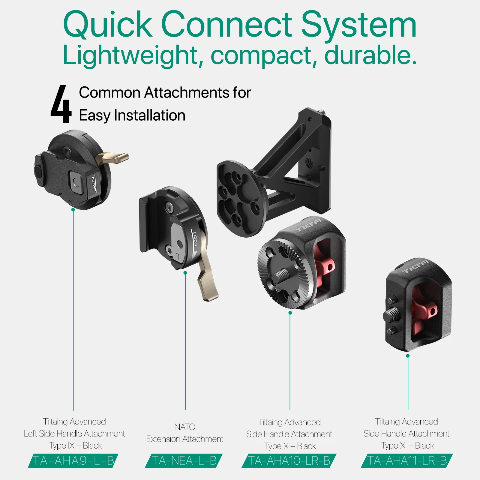 TILTA TA-NEA-L-B Handle NATO Extension Attachment Camera Cage Handle Connector Slider Adapter