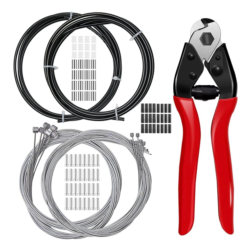 

Резак для велосипедного кабеля, комплект тормозного троса и корпуса для велосипеда, комплект корпуса кабеля переключения передач велосипеда с торцевыми крышками велосипедного троса