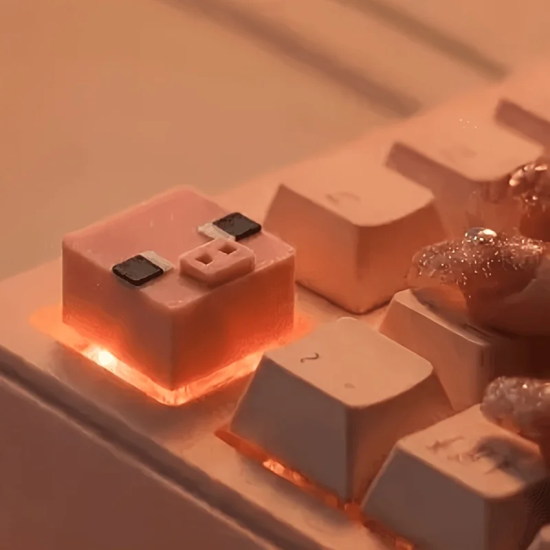 Cute Pixel Pig ESC Keycap Mechanical Keyboard Cute Gaming Accessory Creative Gift for Keyboard Anime Fans  Keycaps