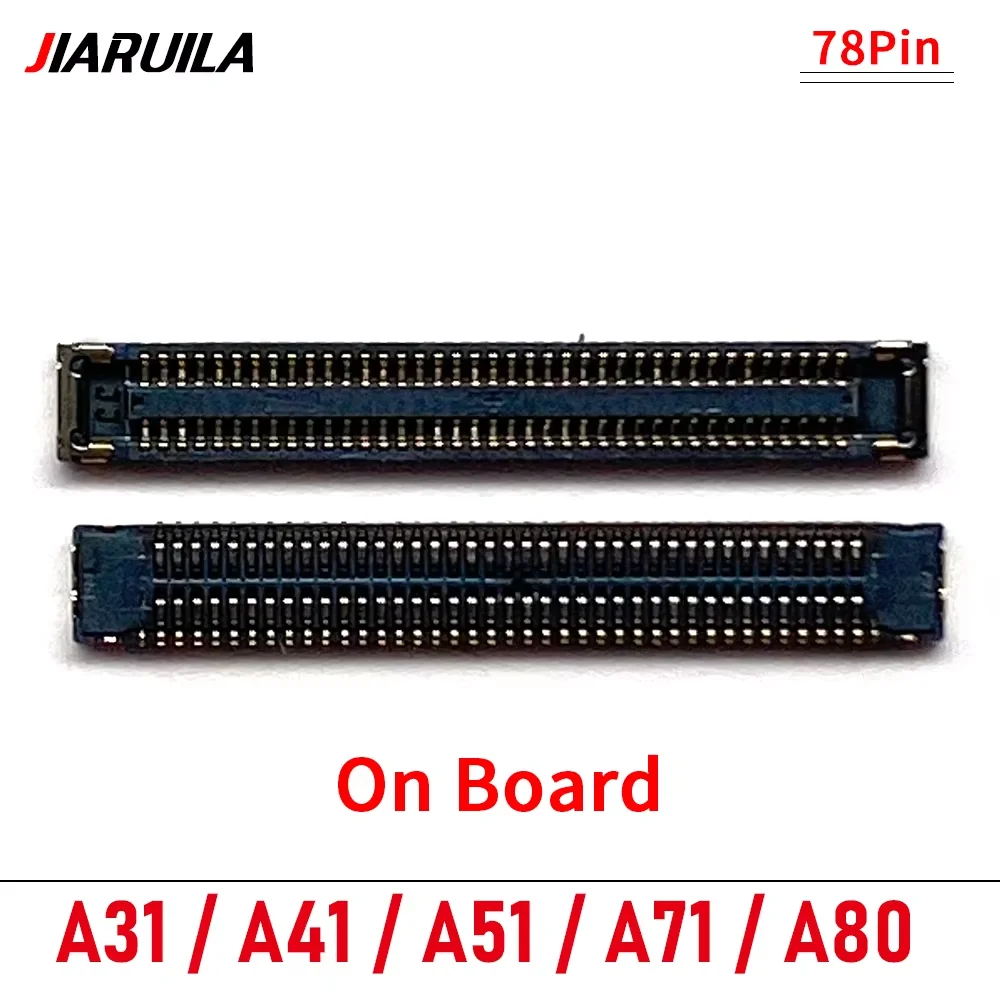 10 قطعة-500 قطعة، شاشة عرض LCD فليكس FPC موصل ميناء على اللوحة الأم لسامسونج A31 A41 A51 A71 A80 (78 دبوس)