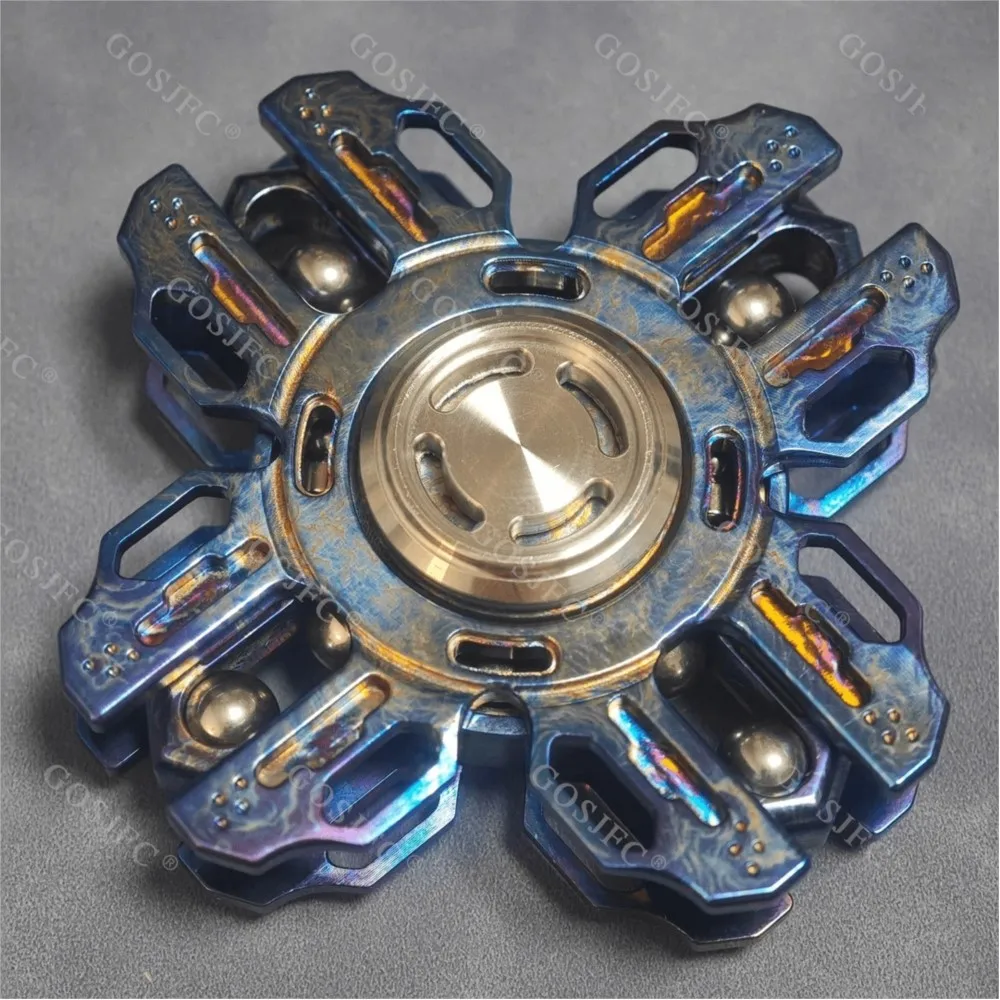 

ZDEDC Fidget Spinner Tuning Fork Linkage Gryo Titanium Fidget Toys For Adults DIY Luminous Bead