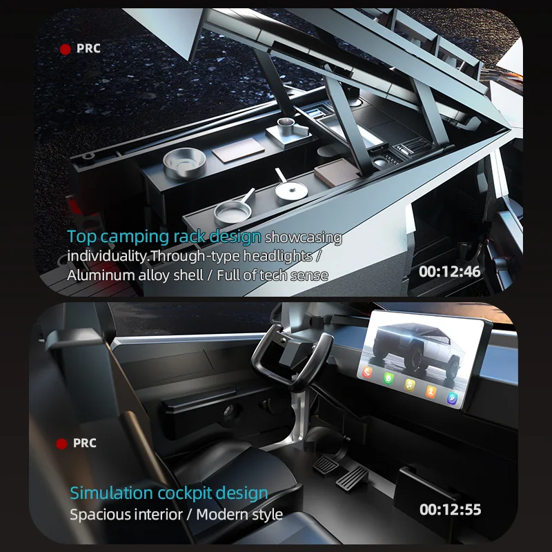 Caminhão elétrico de liga RC 1:12 Modelo de captação de simulação com carro de brinquedo off-road de controle remoto 2.4G para meninos e adultos