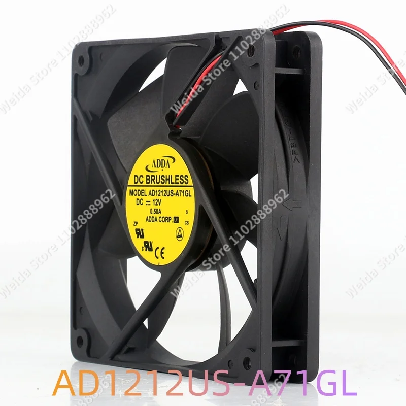 Original ADDA AD1212US-A71GL 5V 24V 48V DC 12V 0.50A 12CM 120X120X25MM 12025 High Airflow Cabinet Fan