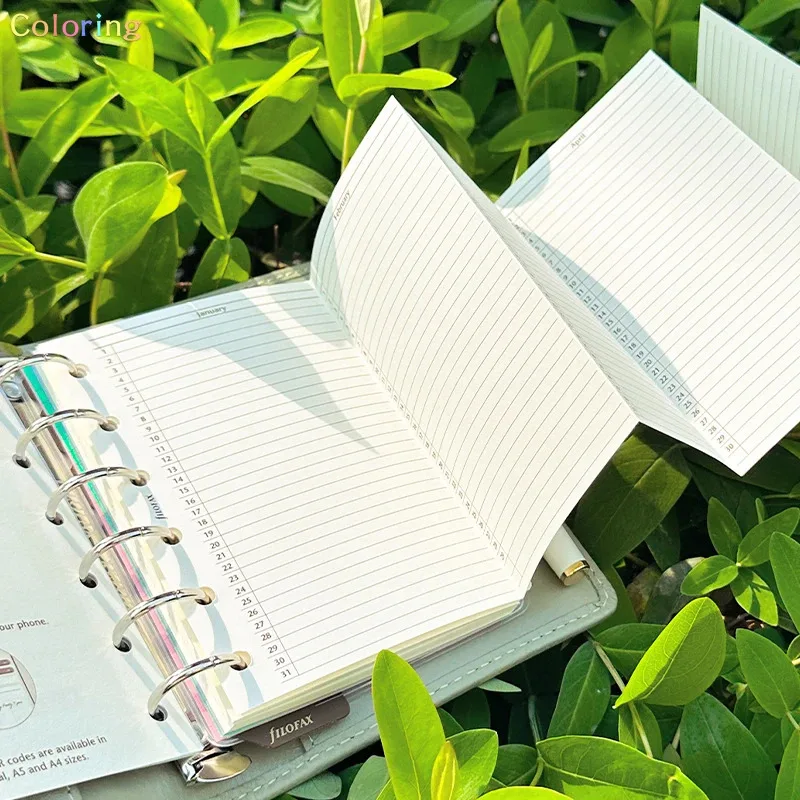 Filofax Malden Organizer Matcha Green Pelle di bufalo pieno fiore, diario calendario settimanale multilingue di lusso in cotone crema