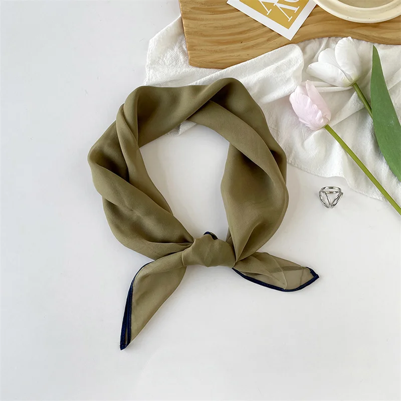 70cm Square Scarf Women Fashion Imitation silk Scarfs Office Lady Hair Band Foulard Hand Kerchief Female Bandana Shawl For Gifts