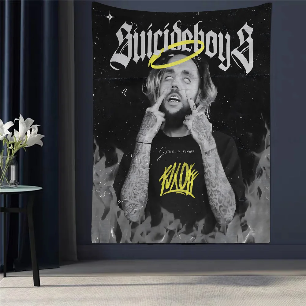 Zanger S-Suicideboy hangend Boheems tapijt Indiase Boeddha wanddecoratie hekserij Boheemse hippie goedkope hippie muurhangend