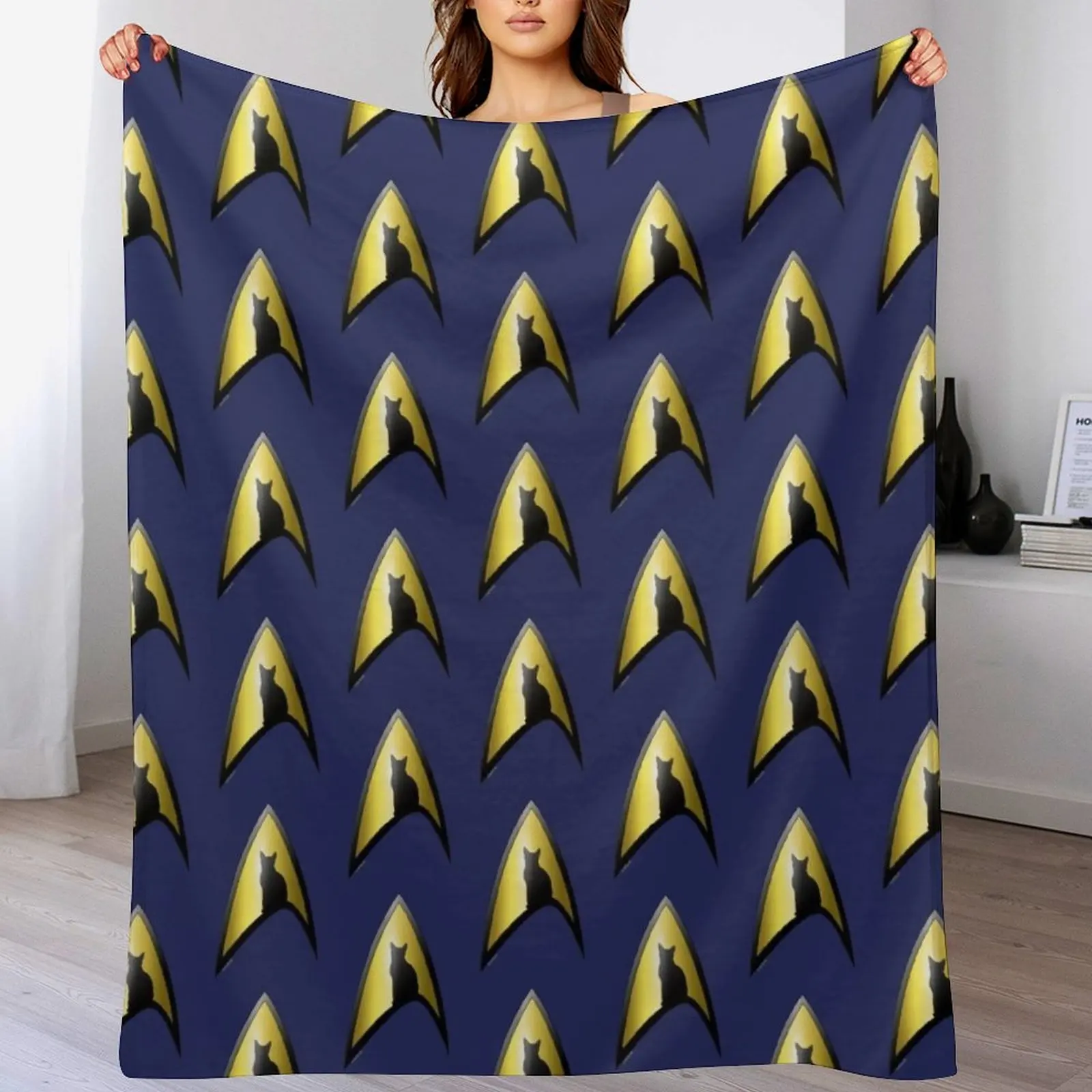 

Starfleet Cat Throw Blanket Warm Decorative Beds blankets ands manga Blankets