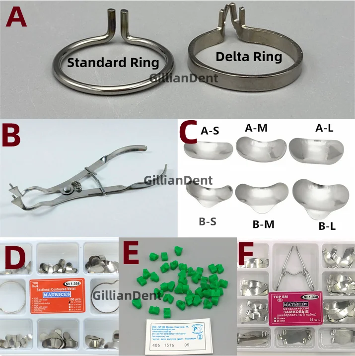 TOR VM Dental Sectional Contoured Matrices Matrix Ring Delta Add-On Wedges Plier