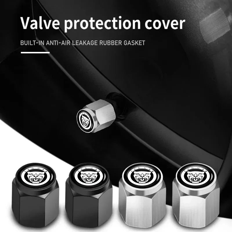 5 قطعة عجلة السيارة الإطارات صمام قبعات الإطارات حافة الجذعية يغطي مقاوم للماء ل جاكوار XK S-نوع F-Type X-Type F-Pace I-Pace E-Pace XFR XKR