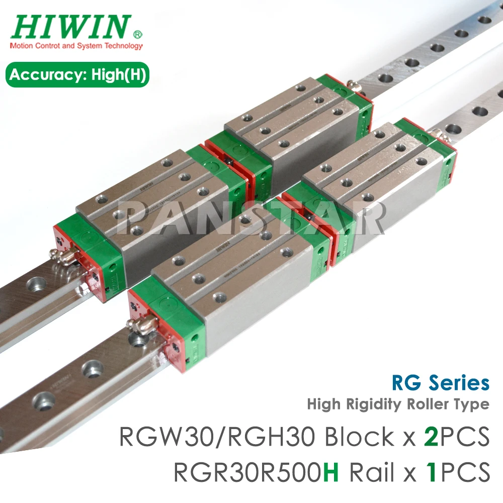 Original HIWIN RGW30 RGH30 Block Linear Guide Rail ZBH Class High Rigidity Roller Guideway Heay-load High Precision Slider 500mm