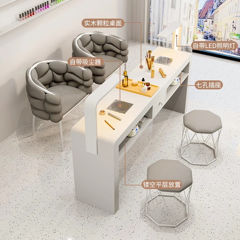 Multifunctional manicure table and chair set special economical single and double light luxury Internet celebrity manicure table