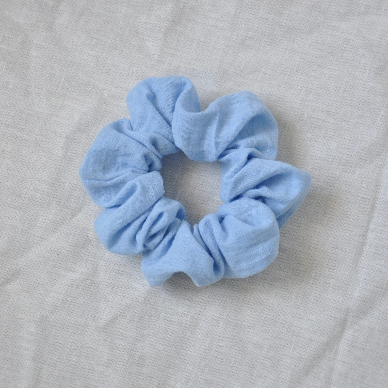 20 개/몫 리넨 헤어 Scrunchie 소녀를위한 수제 헤어 탄성 포니 테일 헤어 타이 어린이 여성 헤어 액세서리